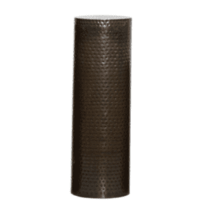 Brown Metal Pillar Style Pedestal Table with Hammered Design (Large)