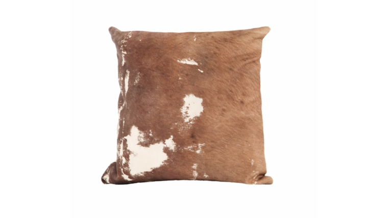 Cowhide Throw Pillow – Brown & White