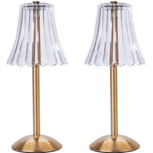 Scalloped Glass Shade Tabletop Lamp