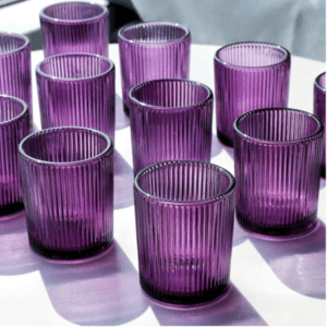 Purple Ribbed Votive - Small