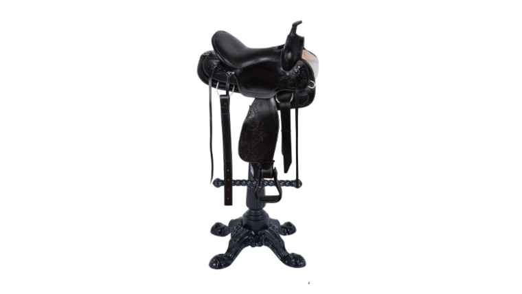Western Saddle Bar Stool - Black
