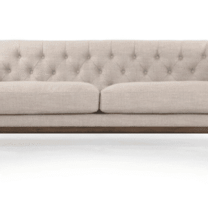 Tufted Linen Sofa – White