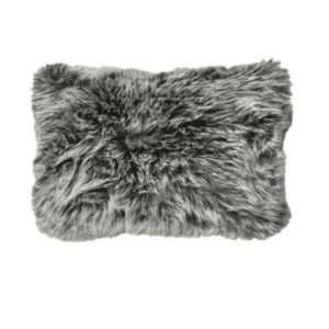 Faux Fur Lumbar Pillow - Charcoal