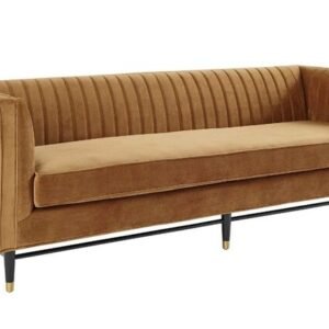 Tufted Velvet Sofa  - Cognac