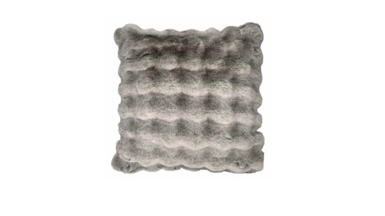 Luxe Faux Fur Pillow - Gray