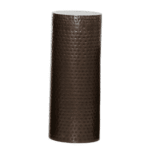 Brown Metal Pillar Style Pedestal Table with Hammered Design (Medium)