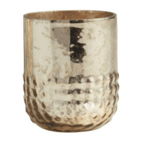 Gold Button Bottom Mercury Glass Votive