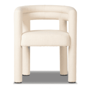Bouclé Barrel Chair - White