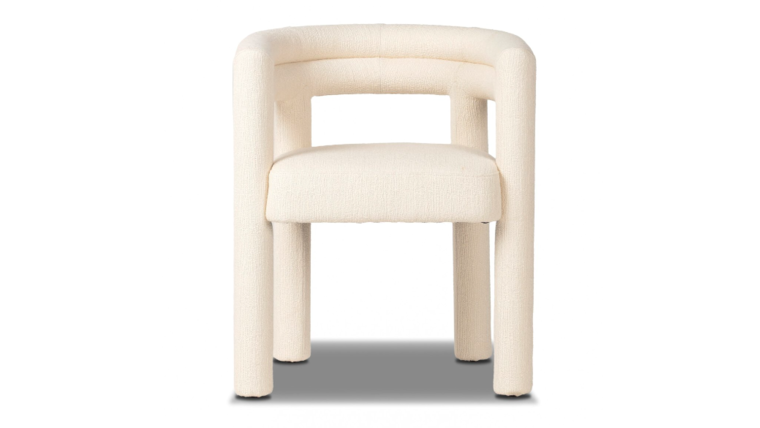 Bouclé Barrel Chair - White