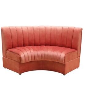 1/4 Circle Velour Sofa - Red