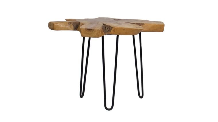 Raw Edge Wood Side Table
