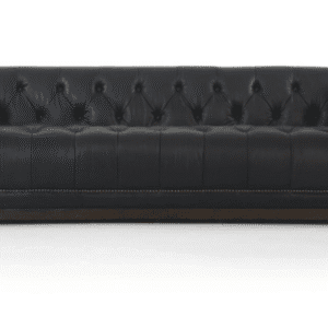Tufted Leather Sofa - Black