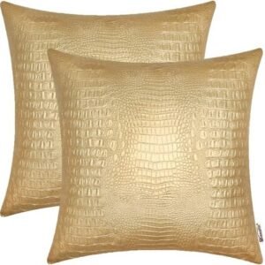 Alligator Skin Cushion -gold