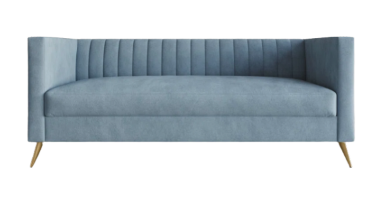 Channel Tufted Sofa - Blue