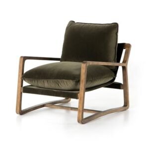 Olive Velour Sling Chair