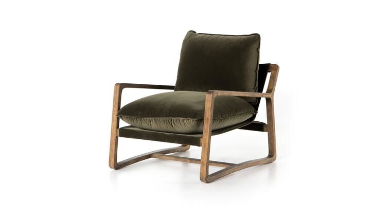 Olive Velour Sling Chair