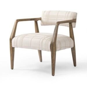Plaid Accent Chair - Ivory