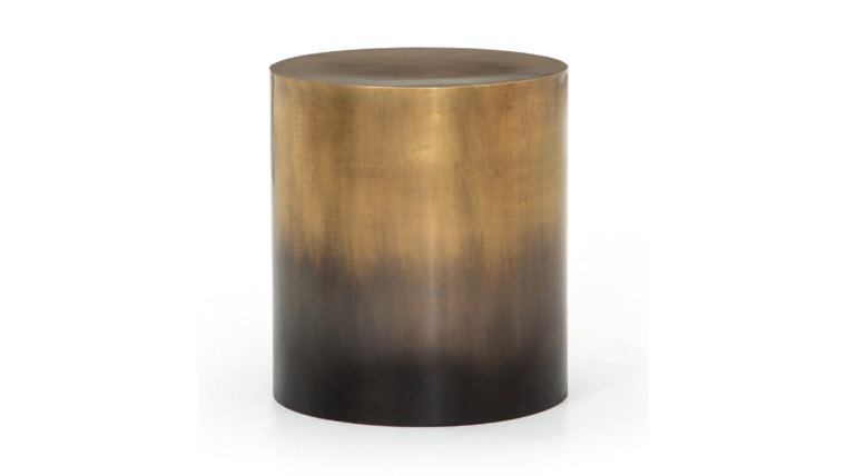 Ombre Brass Drum Side Table