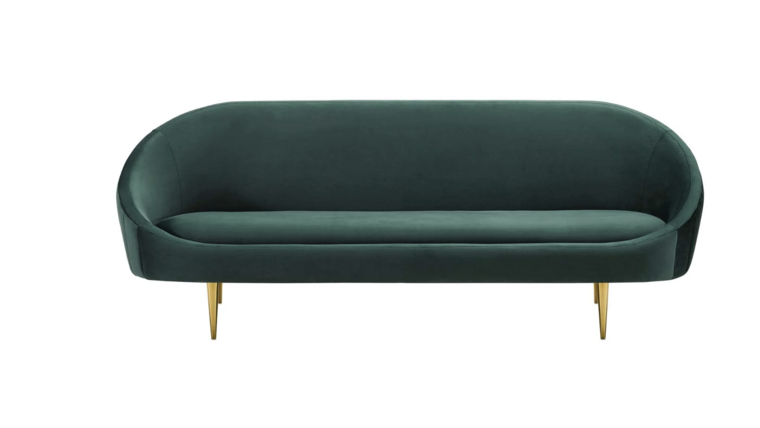 Velour Bucket Sofa - Emerald