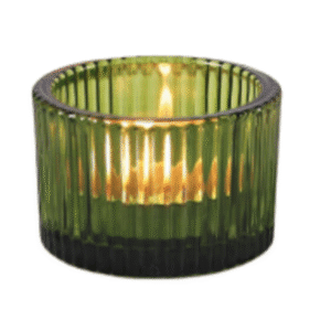 Small Green Ribbed Votive