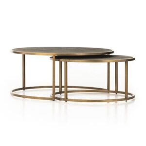 Nesting Leather Top Coffee Tables