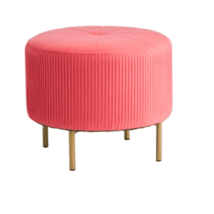 Coral Velvet Ottoman