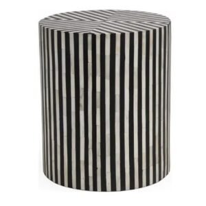 Black & White Striped Side Table