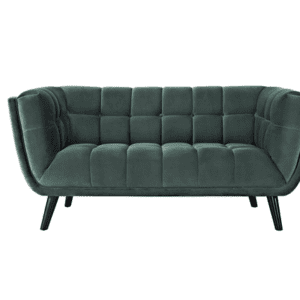 Button Tufted Velour Loveseat - Emerald